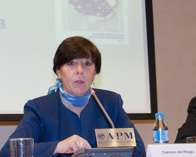 Carmen del Riego, presidenta de la Asociación de la Prensa de Madrid. Foto de archivo: Elena Hidalgo / APM